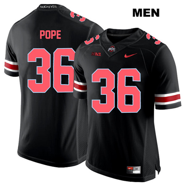Ohio State Buckeyes Men's K'Vaughan Pope #36 Red Number Black Authentic Nike College NCAA Stitched Football Jersey OV19Z21VW